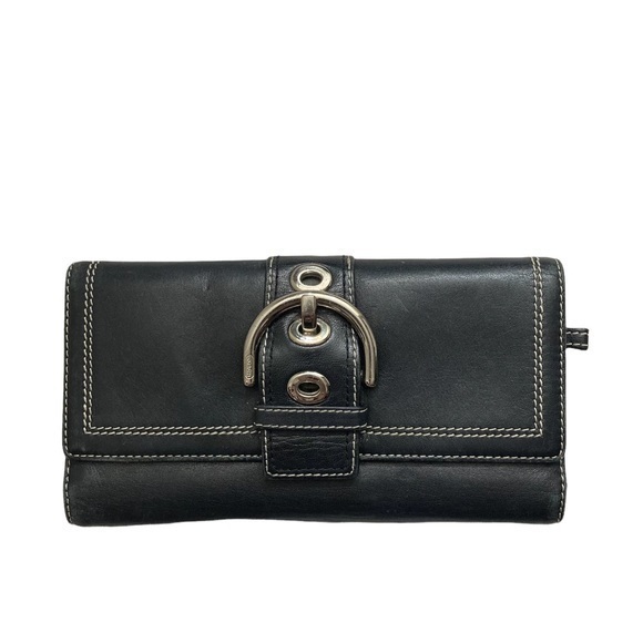 Coach black leather soho wallet buckle detail - Picture 1 of 14
